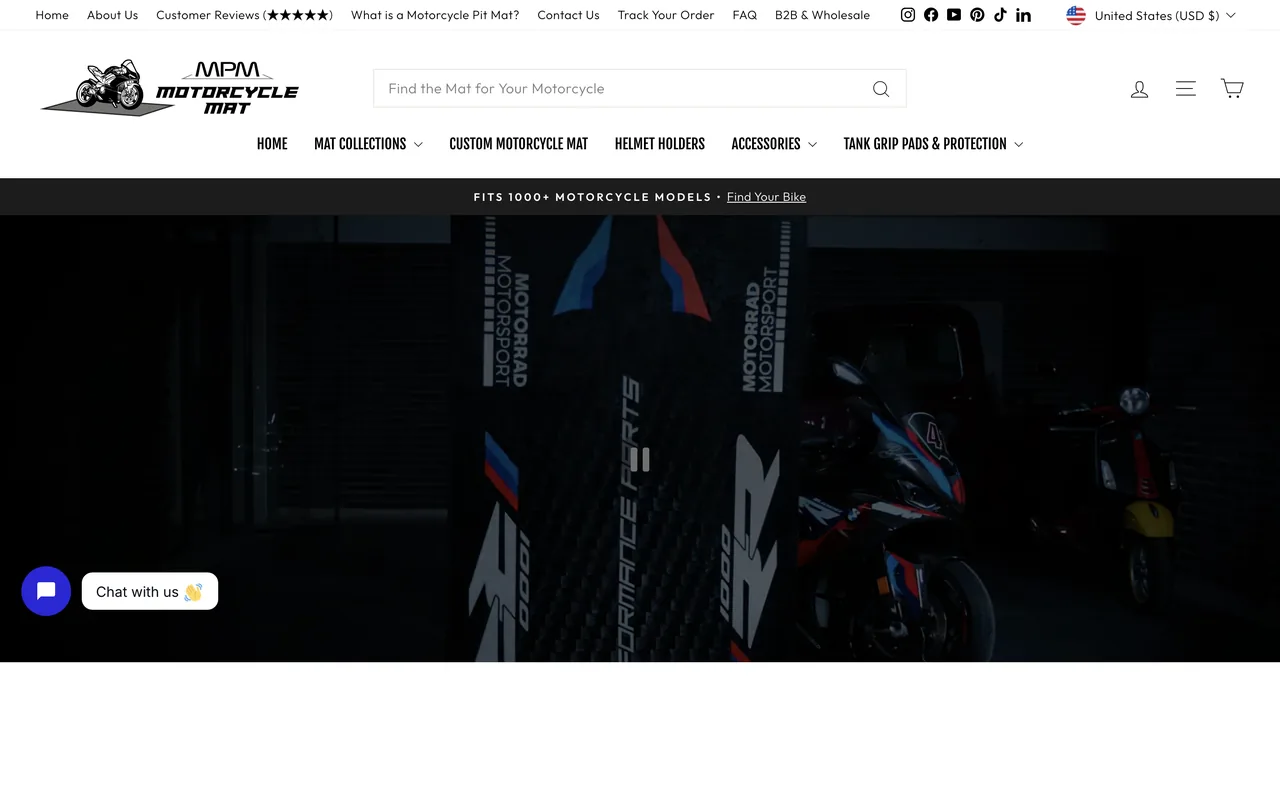 Motorcycle Mat Shopify store